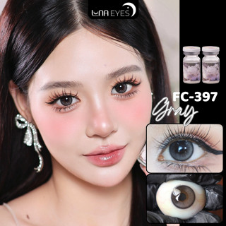   6m  Lens mắt FC-397 Gray màu xám đen filter viền đen size vừa - thương hiệu LUNA EYES 