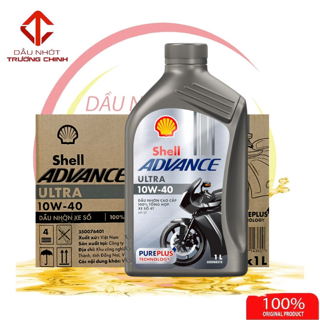 Thùng Nhớt Shell Advance Ultra 10W40 1L SP dành cho Xe Phân khối lớn