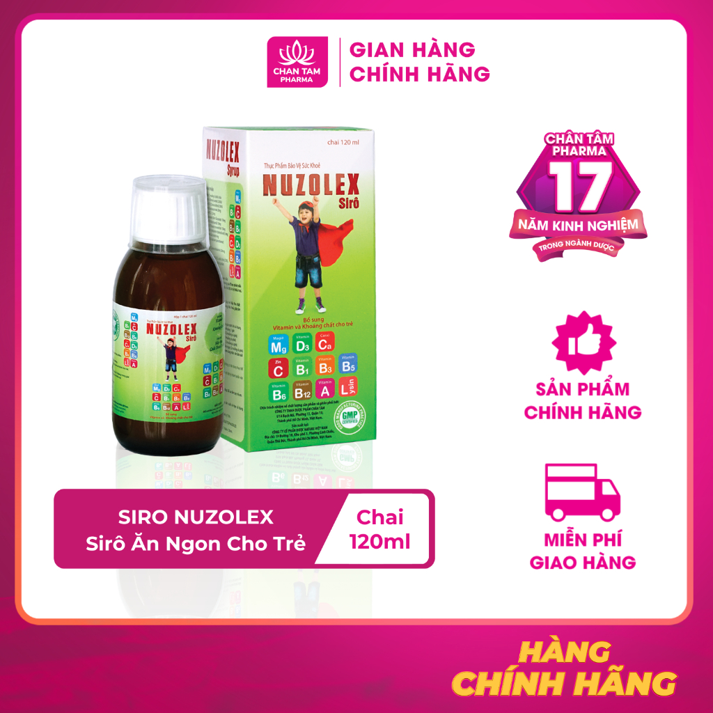 [Chính Hãng] Siro Ăn Ngon Cho Trẻ Nuzolex 120ml - Bổ Sung Vitamin Và Khoáng Chất