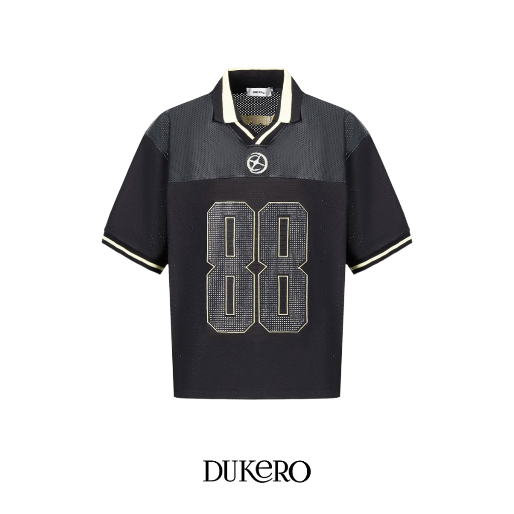 Áo thun nam jersey 88 Dukero đính đá form rộng chất lưới phong cách thể thao