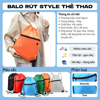 Túi Rút Thể Thao, Balo Túi Dây Rút Thời Trang, Không Logo Nhiều Màu