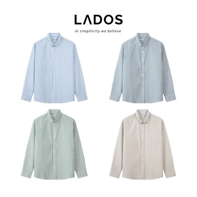 [OUTLET - KHÔNG ĐỔI TRẢ] Áo Sơ Mi Kẻ Sọc Casual Công Sở Nam LADOS-8192 Áo Sơ Mi Oxford Button Down Đứng Form Trẻ Trung