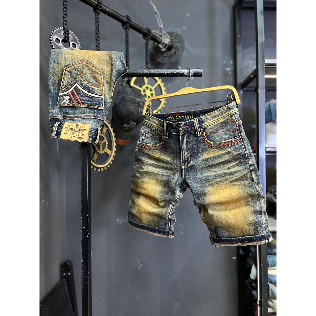 [K3 STORE VN] [3K DENIM-S7] Quần Short Jean RETRO Phủ Đồng Vintage Thêu Mạng Túi Mẫu Mới QS2145.