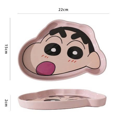 Dĩa đựng thức ăn , khay đựng thức ăn họa tiết hình Crayon ShinChan bằng sứ - Sh Gốm sứ