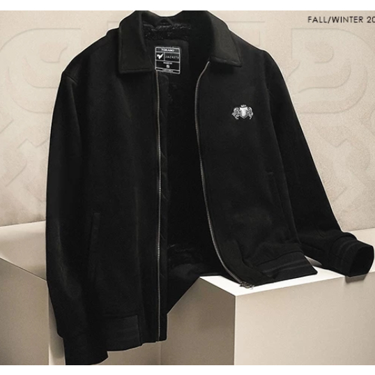 Áo khoác nam da lộn lót lông BIKER JACKET TORANO basic cổ bẻ thêu logo ngực, Cản Gió, Giữ ấm GWCL902