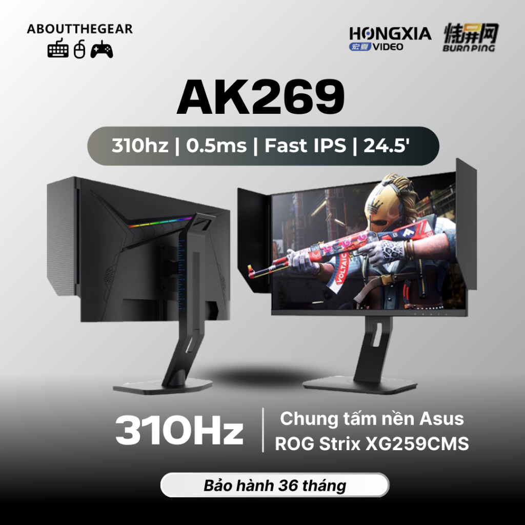 Màn hình Gaming 310hz Hongxia AK269 chuyên game FPS (NEWSEAL-BH 36 THÁNG)