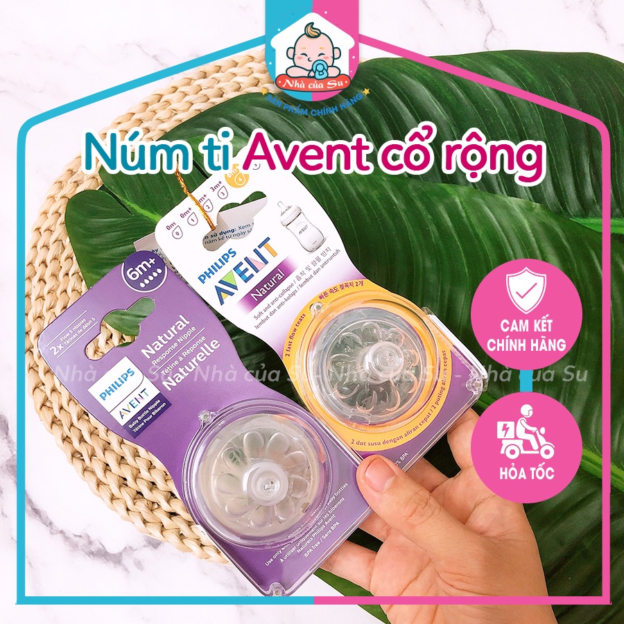 Núm ti AVENT mẫu cũ, mẫu mới lắp bình cổ rộng Avent chính hãng cho bé Nhà của Su