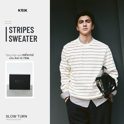 Áo Nỉ Nam KRIK Form Regular Chất Liệu Cotton Thiết Kế Dệt Kẻ Jacquard Sang Trọng Lịch Lãm AN4191