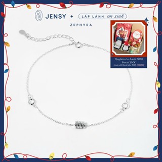  Lắc Chân Bạc Nữ S925 JENSY Dáng Mảnh Kèm Hạt Charm "Zephyra" LCARS2449 . Vòng Chân Bạc Nữ Xinh Xắn 