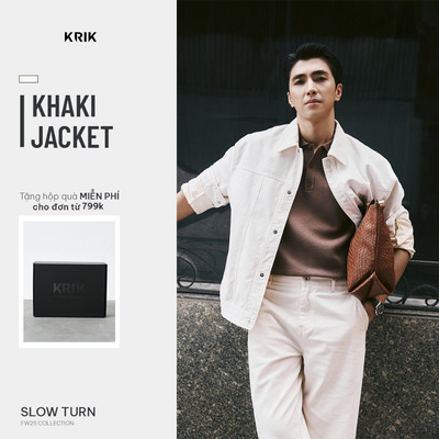 Áo Khoác Kaki Nam KRIK Form Boxy  Chất Liệu Cotton Thiết Kế Trẻ Trung Lịch Lãm AK5175