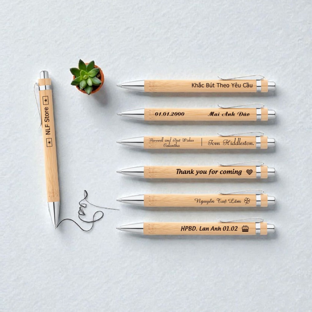 Bút tre, bút bi khắc theo yêu cầu - Quà tặng đơn giản, ý nghĩa
