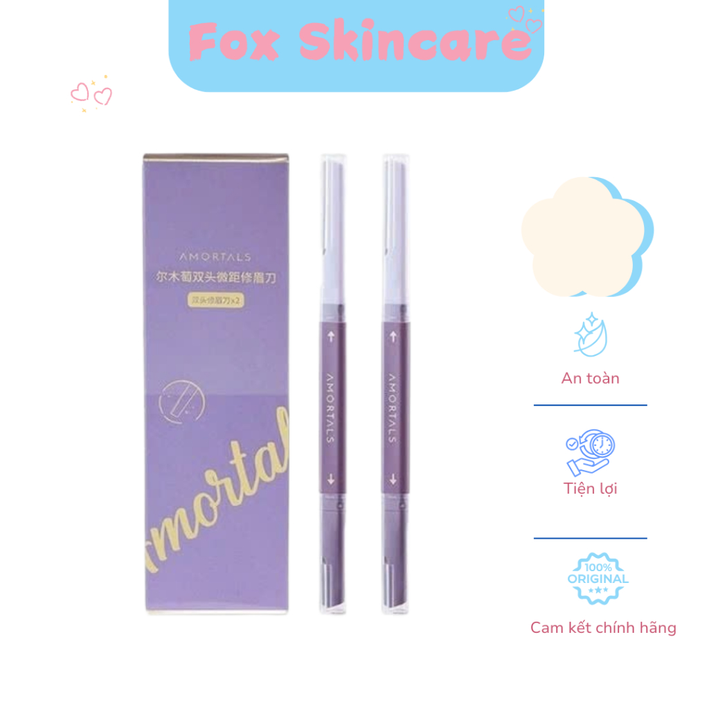 Bộ Dao Cạo Lông Mày Amortals Hai Đầu Tiện Dụng Dao cạo lông mày tỉa lông mày tiện lợi