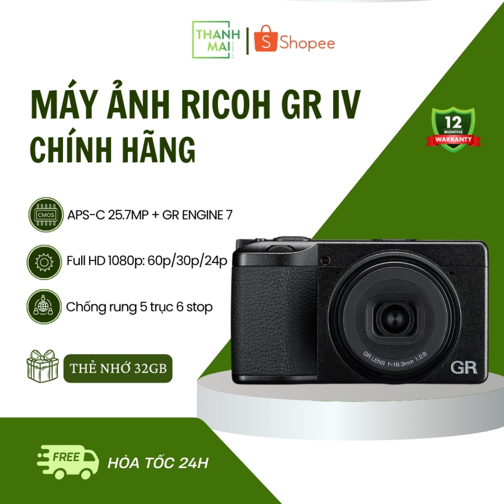 Máy ảnh Ricoh GR IV | New | Bảo hành Chính hãng 12 tháng