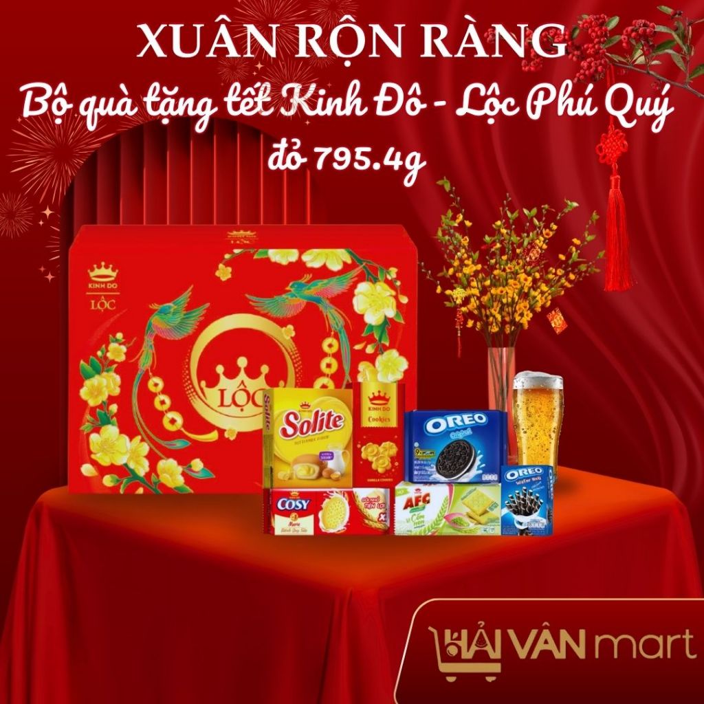 [BÁNH TẾT] Bộ quà tặng tết KINH ĐÔ - Lộc Phú Quý đỏ 795.4G