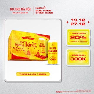 Thùng 24 lon Bia Hơi Hà Nội - HABECO  500ml lon  - Phiên bản Tết 2026 