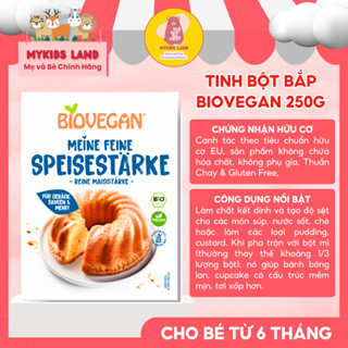   DATE T2.2029  Tinh Bột Bắp Hữu Cơ BIOVEGAN Đức Cho Bé Ăn Dặm Từ 6 Tháng – Túi 100g   Hộp 250g 