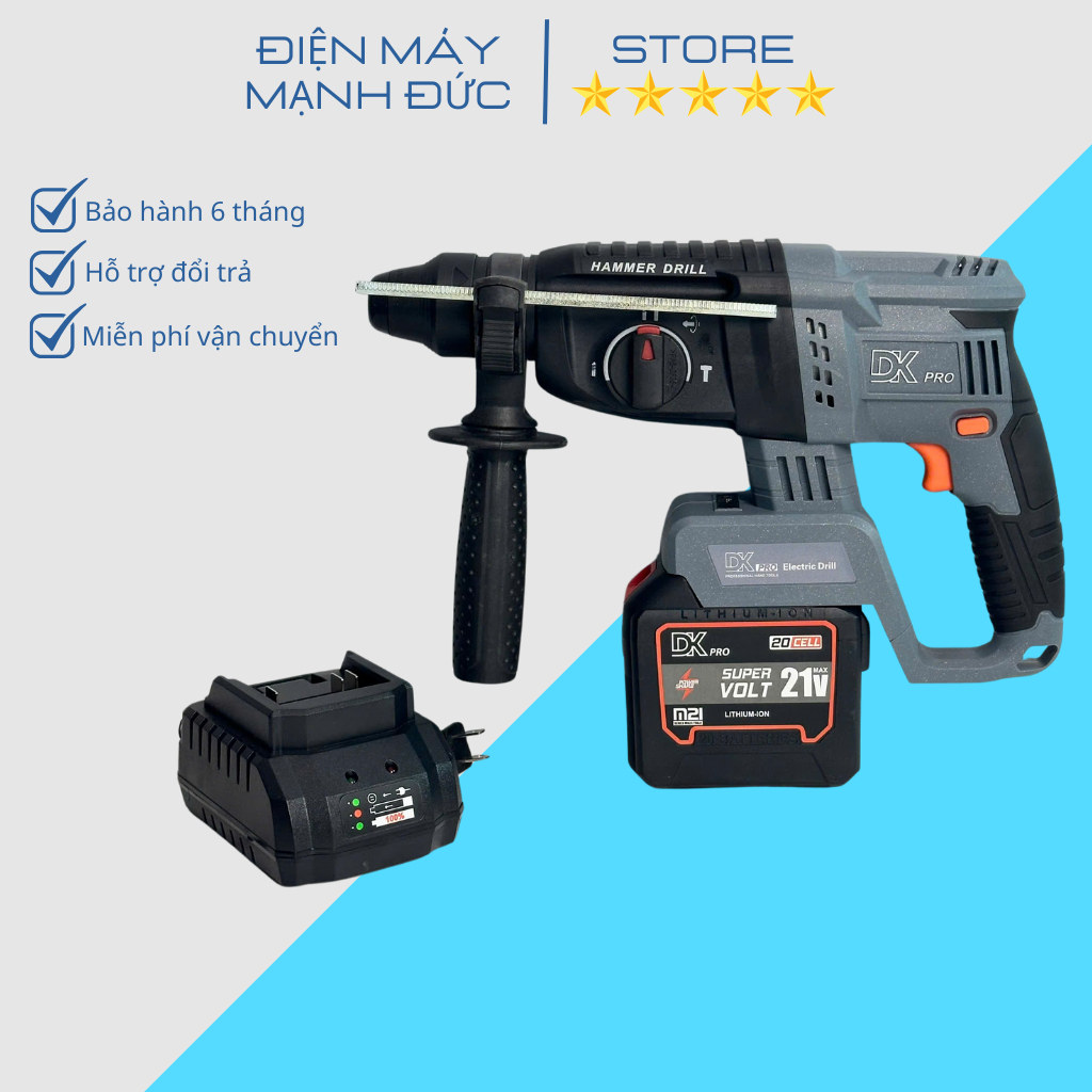 Máy Khoan Bê Tông Pin DKPRO TR2-26 Động Cơ Lõi Đồng Chân Pin Phổ Thông