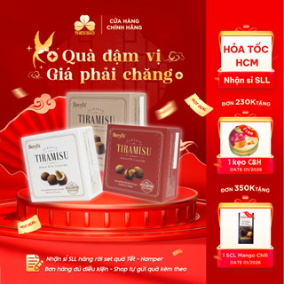  Socola Tiramisu hạnh nhân phủ bột phô mai mascarpone - Beryl's Classic Tiramisu - hộp giấy 65g 