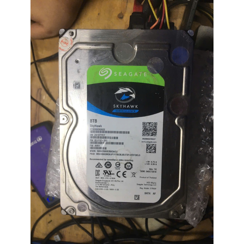 Ổ cứng HDD SEAGATE SkyHawk 8TB SATA 3.5" sức khoẻ 100% hàng chính hãng