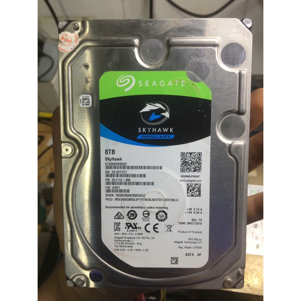 Ổ cứng HDD SEAGATE SkyHawk 8TB SATA 3.5" sức khoẻ 100%