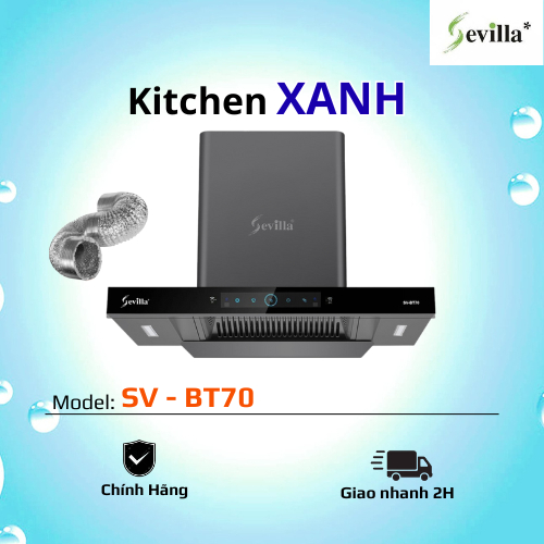 SV BT70/ HÚT MÙI CHỮ T SEVILLA/ Chế độ hẹn giờ Time option/ Than hoạt tính Charcoal filter giúp khôn
