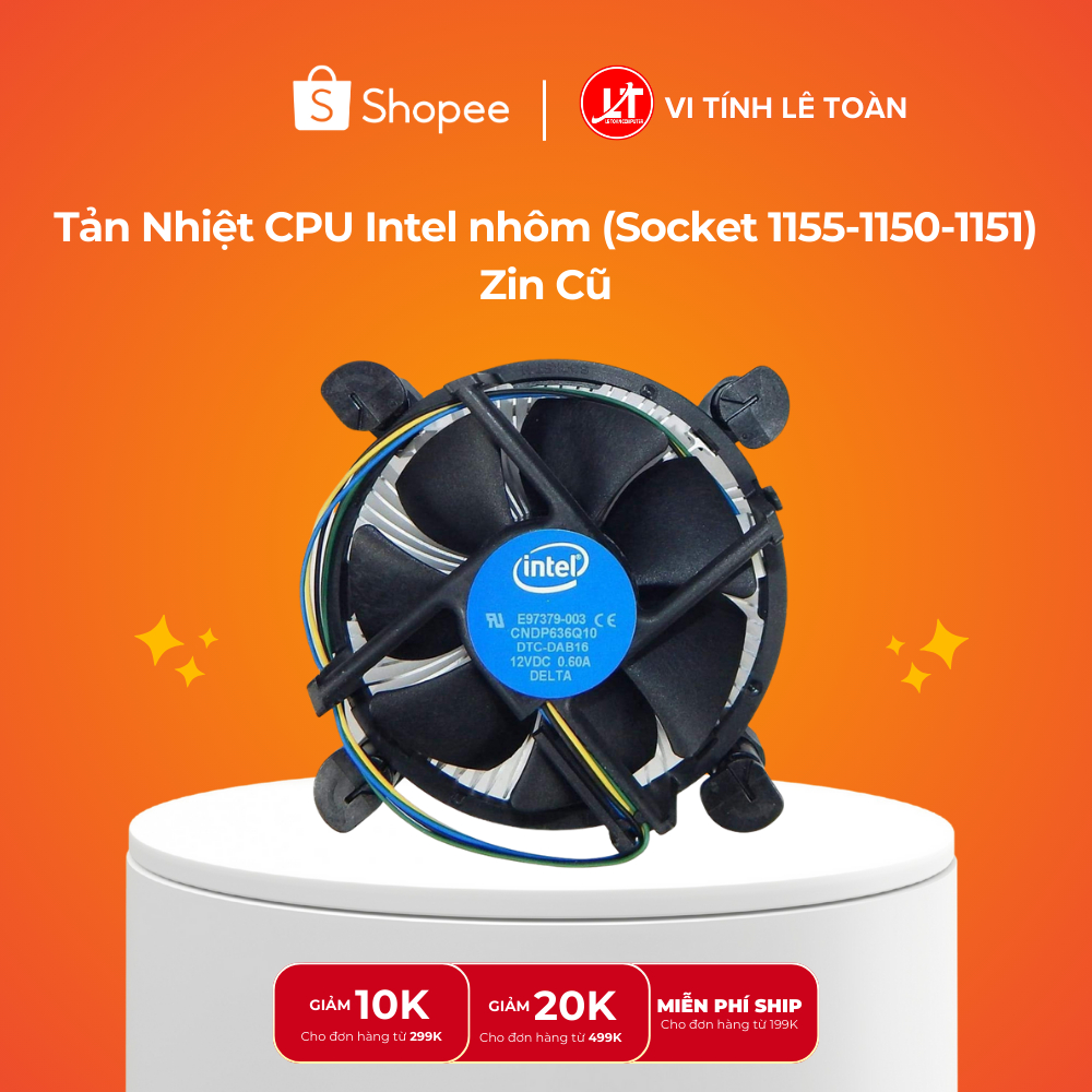 Tản Nhiệt CPU Intel nhôm (Socket 1155-1150-1151) Zin Cũ