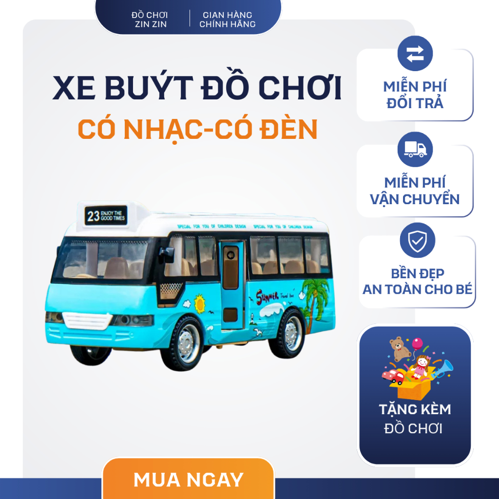 Đồ Chơi Ô Tô Xe Buýt School Bus Cho Trẻ Em Có Pin Mở Được Cửa, Có Đèn, Âm Thanh Giá Rẻ (CB02)