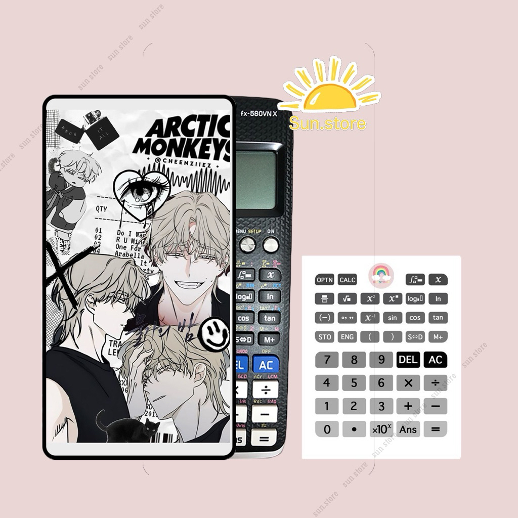 Miếng dán boylove ver 1 M10 máy tính casio 880, 580, 570 vinacal có in theo yêu cầu