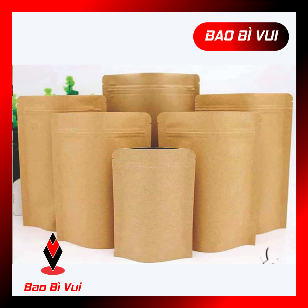 Túi zip giấy kraft đáy đứng - BAO BÌ VUI