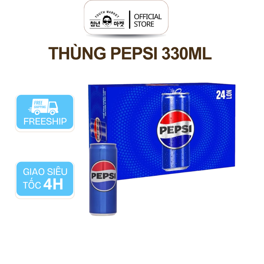 Thùng 24 Lon Nước Ngọt Pepsi 330ML