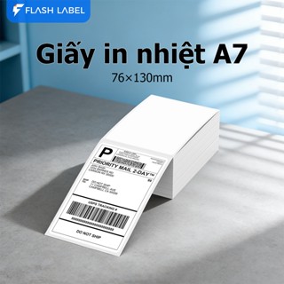  Giấy In Nhiệt A7 Tệp 500 Tờ In Đơn TMĐT Tem Nhãn Vận Chuyển Có Sẵn Lớp Keo Dùng Cho Máy In Nhiệt 