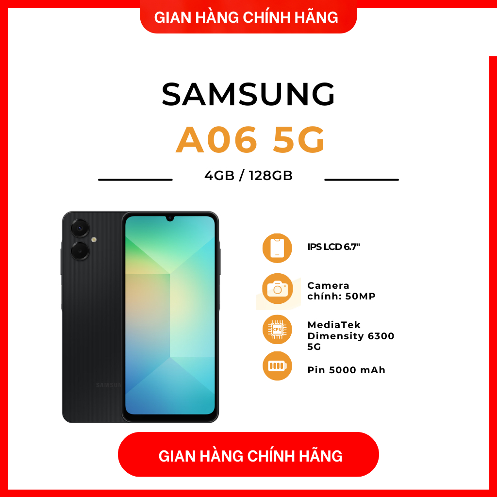 Điện thoại A06 5G 4GB/128GB - Hàng Chính Hãng