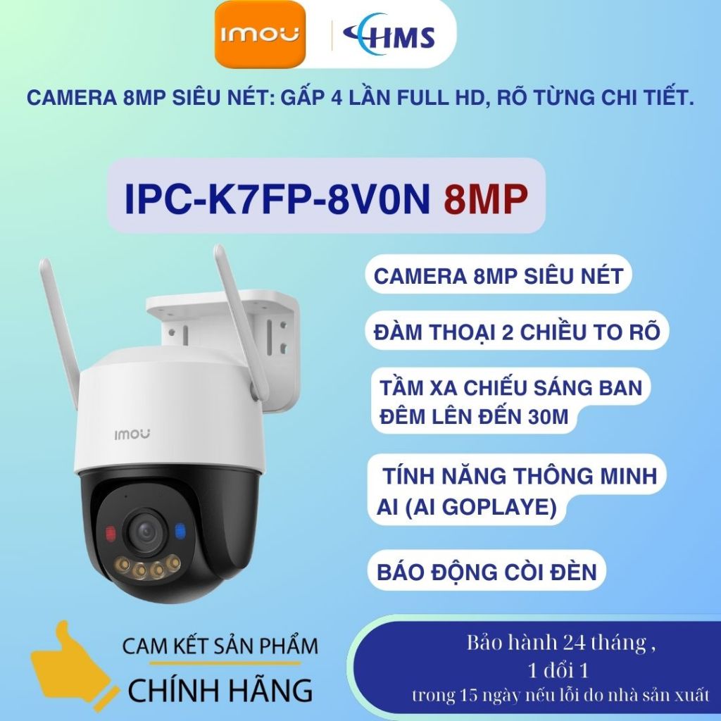 Camera wifi siêu nét 8MP Imou PC-K7FP-8V0N Cruiser SC