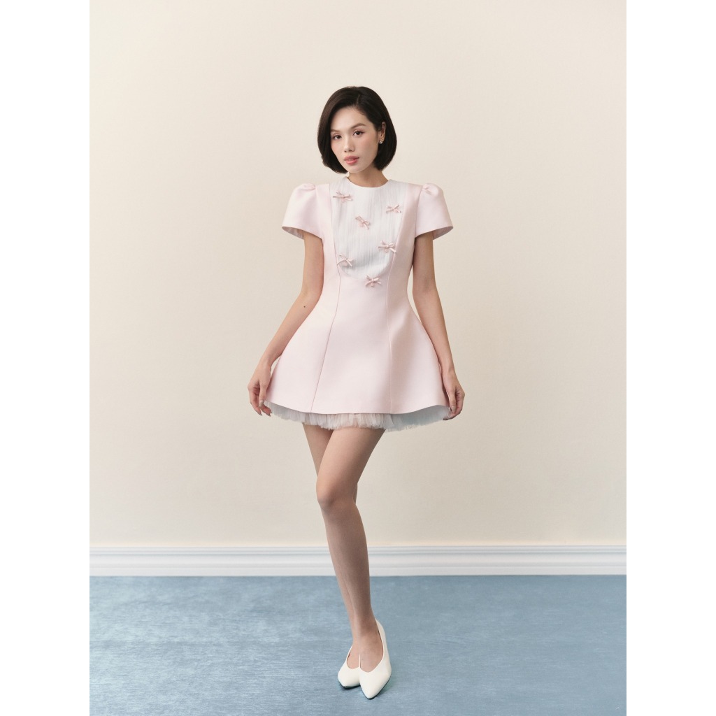 Đầm OLV chiết eo đứng form thanh lịch A Line White Layered Mini Dress nhiều màu phù hợp đi tiệc | BigBuy360 - bigbuy360.vn