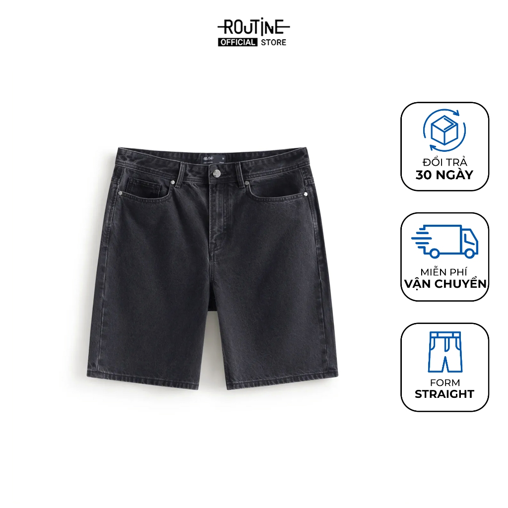 Quần Short Denim Nam Form Straight - Routine 10F25DPS005