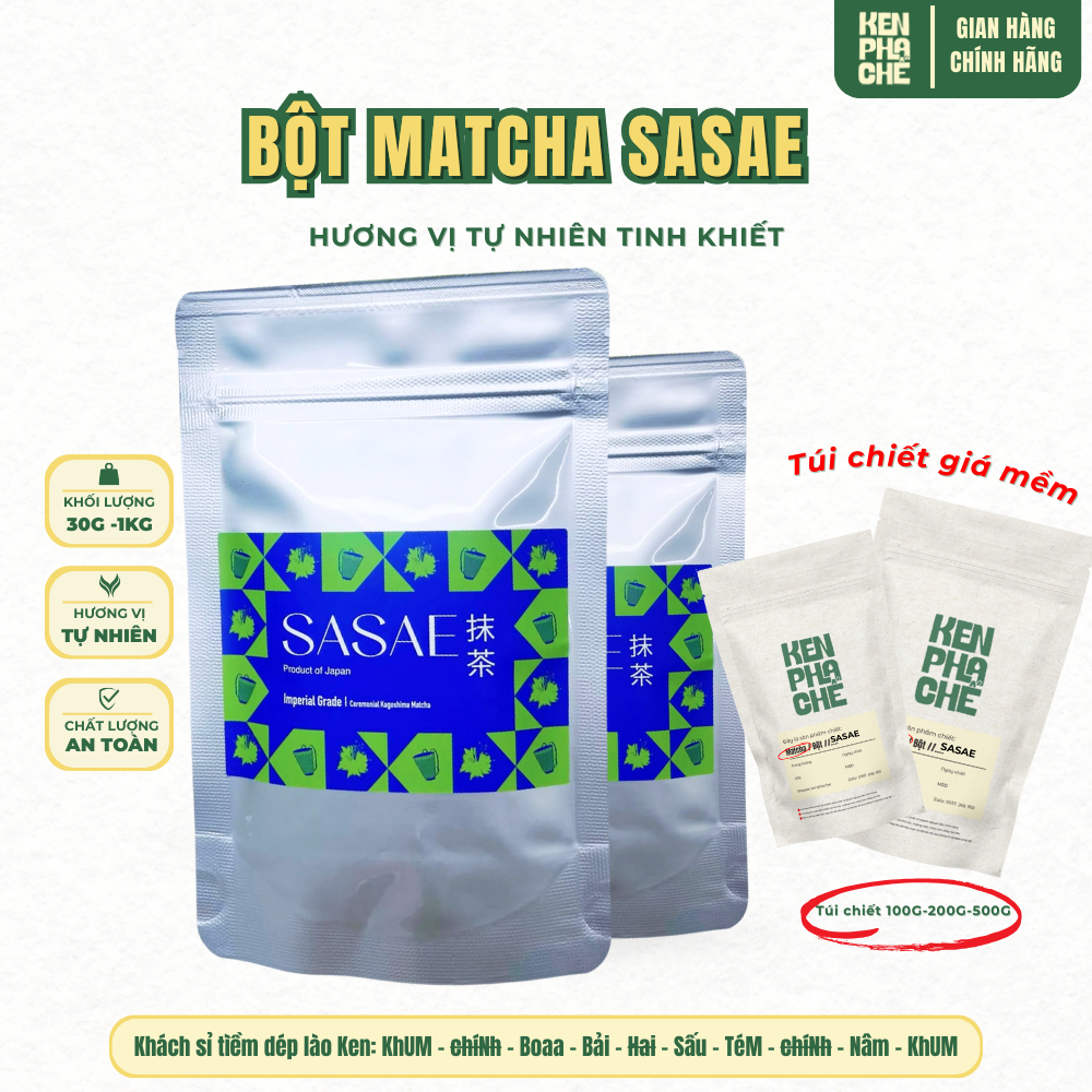 Bột Trà Matcha Sasae Kokoro Ceremonial Grade 30G-50G Chính Hãng Nhật Bản, Pha Chế Đồ Uống, Trà Đạo