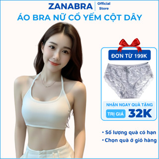  Áo Bra Nữ Cotton Co Giãn Hở Lưng - Áo 2 Dây Nữ Cổ Yếm Cột Dây Màu Sắc Tươi Sáng ZANABRA B8703 