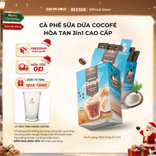   MUA 2 TẶNG LY  Cà Phê Sữa Dừa Cocofe - Hộp 160gr  10 Gói  Cappuccino Dừa Cafe Hòa Tan Chính Hãng Ban Me Gold 