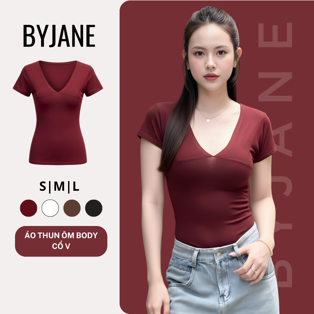(MỞ BÁN) Áo Thun Cổ V Ôm Body -BYJANE-268