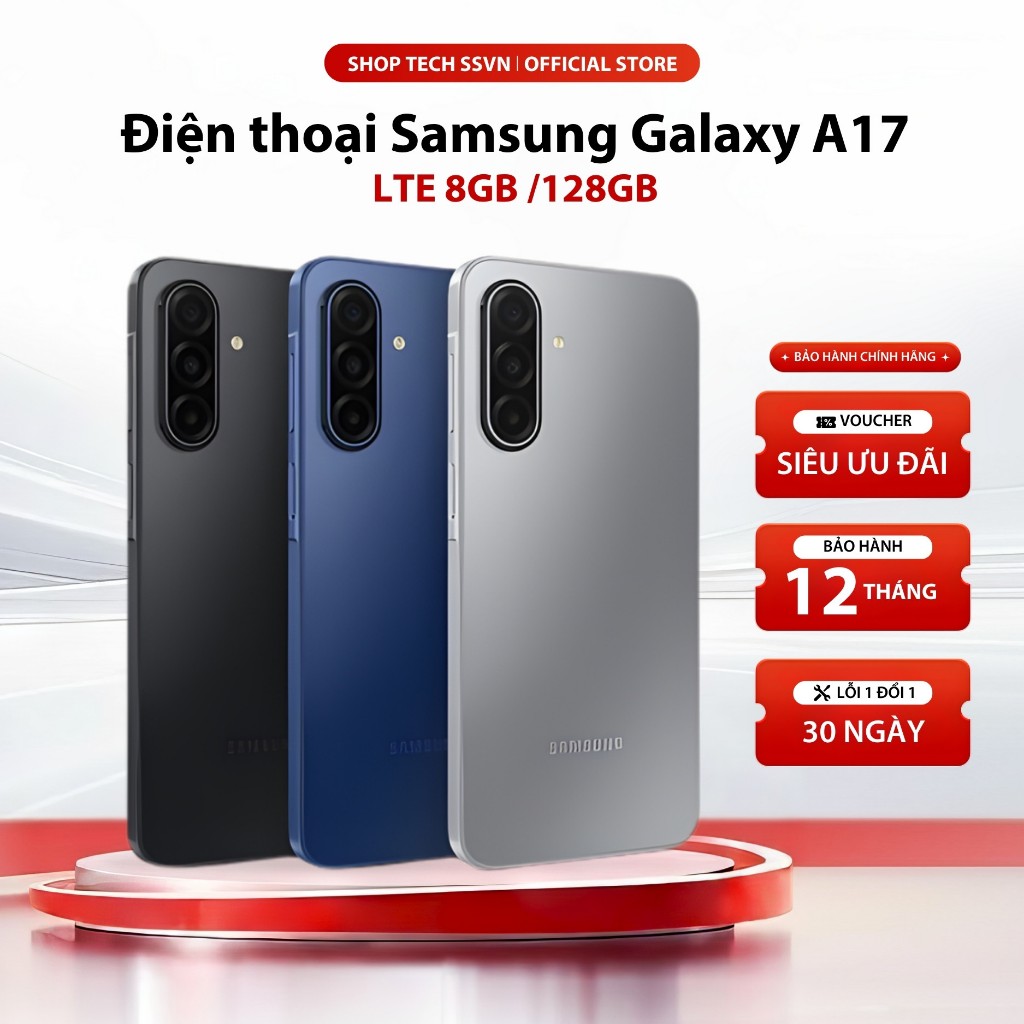 Điện thoại Samsung Galaxy A17 LTE 8GB/128GB – Màn Hình Super AMOLED 6.7", Pin 5000mAh, Sắc Nét, Hiệu Năng Mạnh