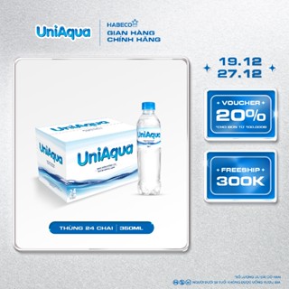  Thùng 24 chai nước uống đóng chai UniAqua - HABECO  350ml chai  