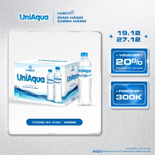  Thùng 24 chai nước uống đóng chai UniAqua - HABECO  500ml chai  
