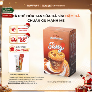   TẶNG QUÀ  Cà Phê Hoà Tan Sữa Đá ĐẬM ĐÀ Gu Mạnh Mẽ - Hộp 180g  10 gói  - Cafe Sữa Đá 3in1 Tiện Lợi Ban Me Gold 