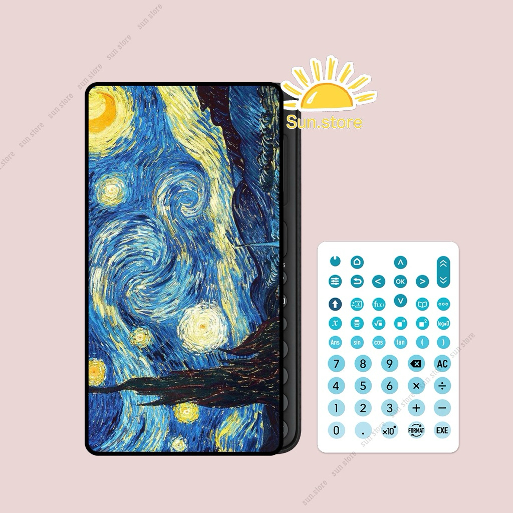 Hình Vangogh M7 dán máy tính cầm tay casio 880