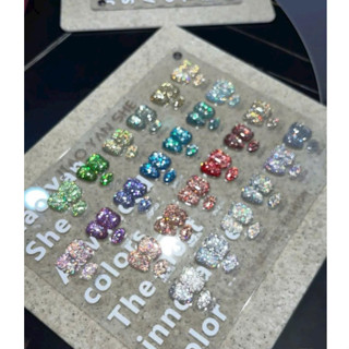  Set sơn nhũ Jiao Yan She chính hãng 25 màu - Sơn móng tay gel nhũ kim tuyến làm nail  tặng kèm bảng màu  