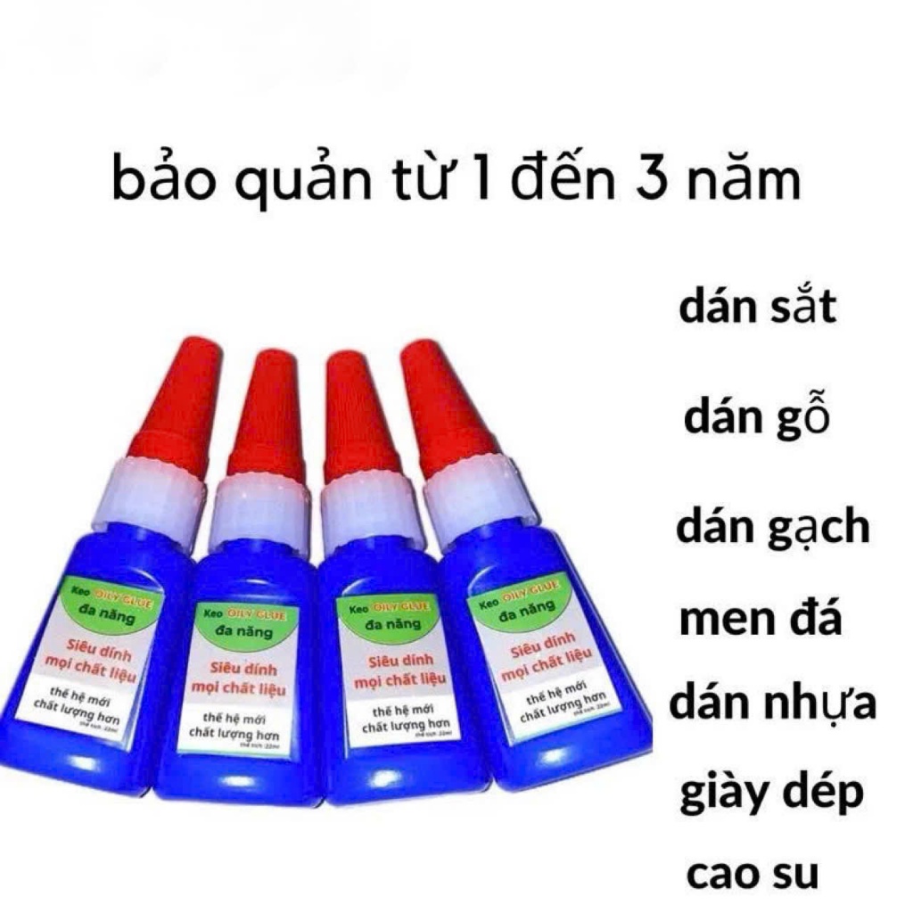 Combo 4 Lọ Keo OILY GLUE Đa Năng Gấp 50 Lần Keo 502
