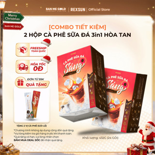  COMBO TIẾT KIỆM  2 Hộp Cà Phê Sữa Đá Truyền Thống 3in1 Tiện Lợi - Cafe Sữa Đá Hòa Tan Chính Hãng Ban Me Gold - Rexsun 