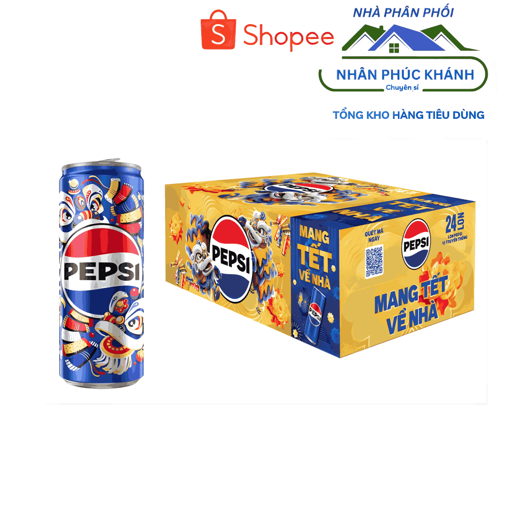 Nước ngọt Pepsi TẾT 320Ml (24 Lon)_ Thùng