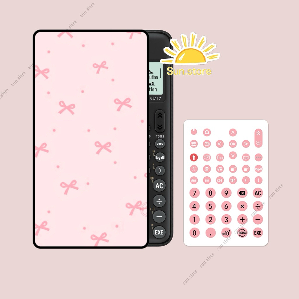 Skin hình nơ M15 dán máy tính casio 580, 570, 570-2nd có in theo yêu cầu