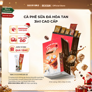   TẶNG QUÀ  Cà Phê Hoà Tan Sữa Đá Tiện Lợi - Sáng - Hộp 216g  12 gói  - Cafe Hòa Tan Sữa Đá Ban Me Gold 
